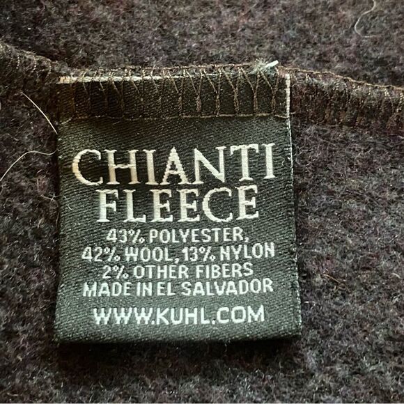 Kuhl Chanti Fleece 1/4 Zip Long Sleeve Wool Blend Pullover Wine Color Size XL - Picture 4 of 12